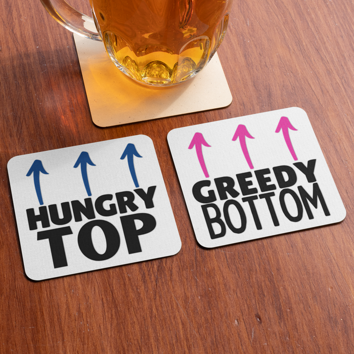 Hungry Top & Greedy Bottom Coaster Set