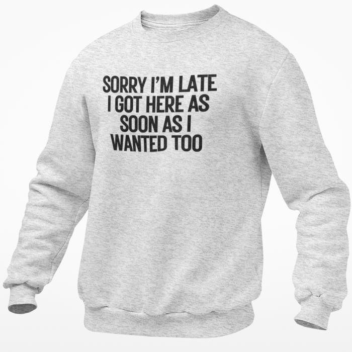 Sorry I'm Late I Came As Soon As I Wanted Too