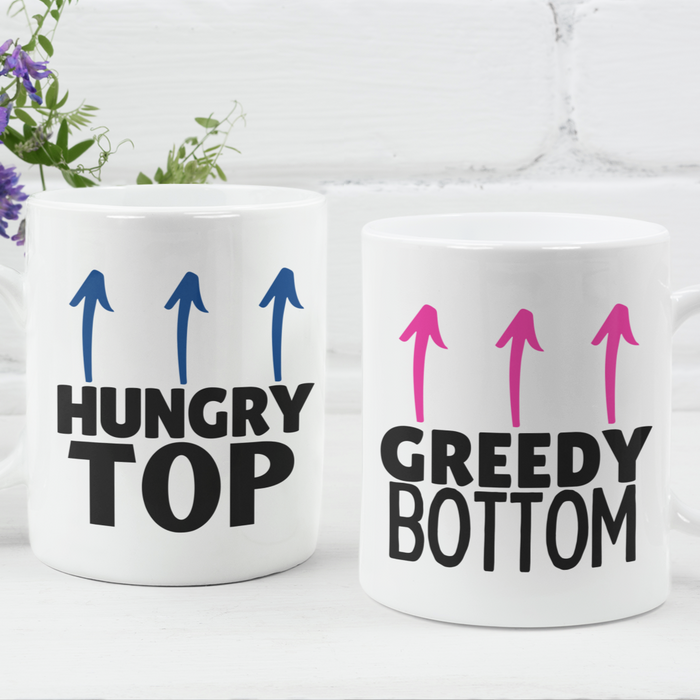 Hungry Top & Greedy Bottom Mug Set