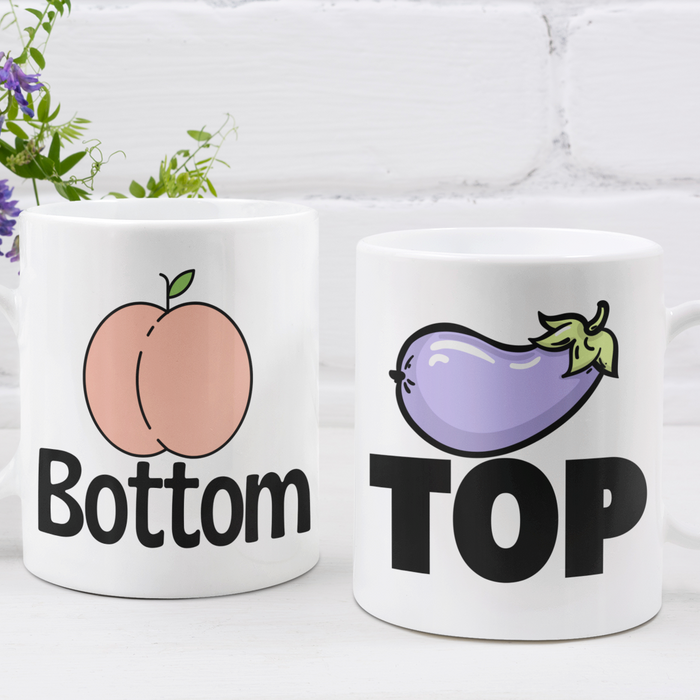 Top & Bottom Gay Couple Mug Set