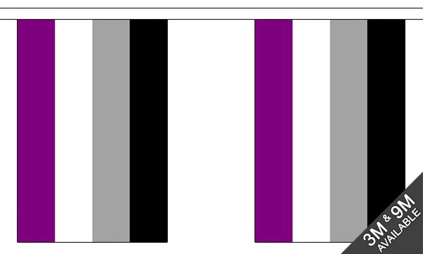 Asexual Pride Bunting - Small ( 3 metres- 10 flags )
