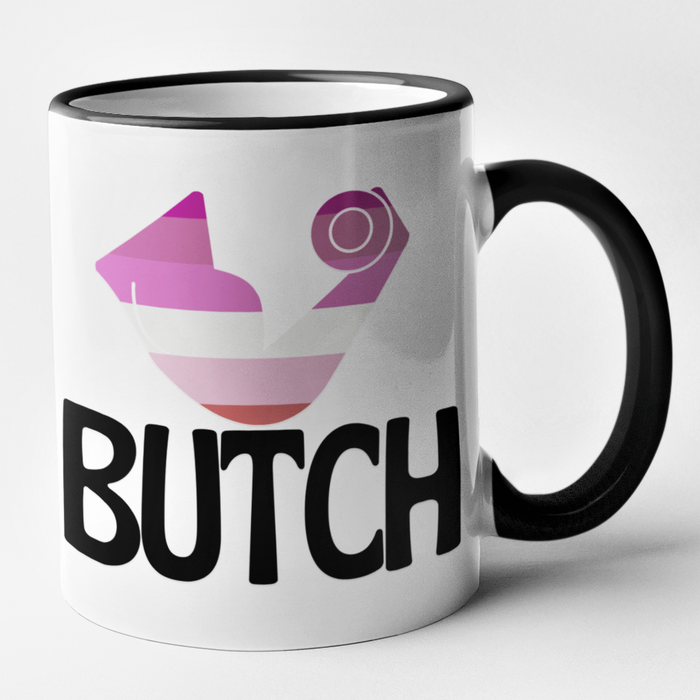 Butch & Lipstick Lesbian Couple Mug Set