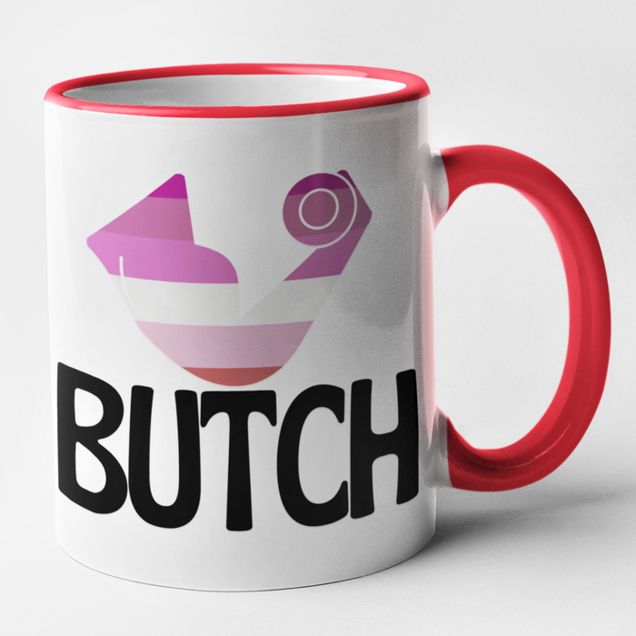 Butch & Lipstick Lesbian Couple Mug Set