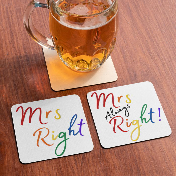 Mrs Right & Mrs Always Right Coaster Set
