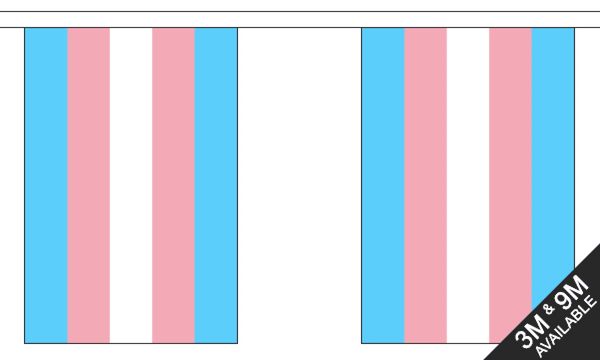 Transgender Pride Bunting- Large ( 9 metres- 30 flags )